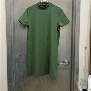 Green Mock Turtle Mini dress